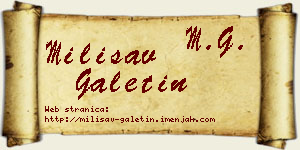 Milisav Galetin vizit kartica